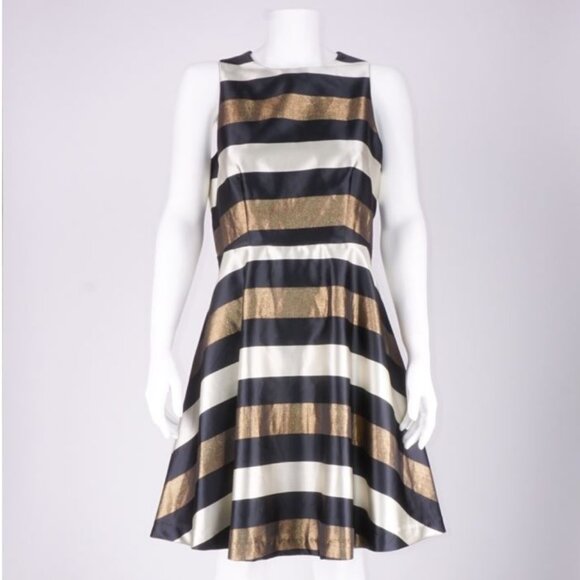 NWT Cremieux Jocelyn Dress- Black/ Bronze/ Ivory - Picture 4 of 5